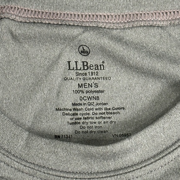 Men's L.L. Bean Large 42 - 44 Crewneck Shirt Gray Long Sleeve Pullover Layer New - Picture 7 of 8